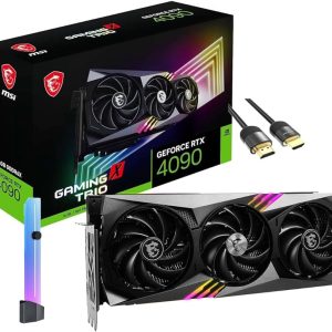 MSI Gaming X Slim GeForce RTX 4090 Graphics Card (PCIe 4.0, 24GB 384Bit GDRR6X, HDMI 2.1a, DP 1.4a, TRI FROZR 3), w/Anti-Sag RGB Holder, HDMI 2.1 Cable
